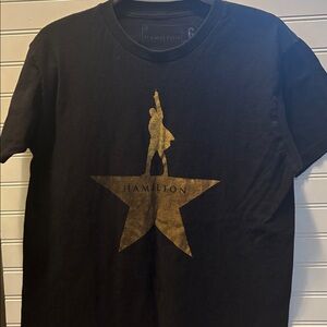 Band Concert Rock Band Hamilton Black Tee with Gold Star Design